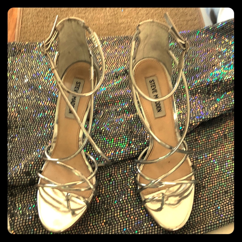 Steve Madden silver high heel